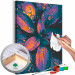 Paint by Number Kit Rainbow Leaves - Colorful Plant, Dark Colors, Water Drops 146207