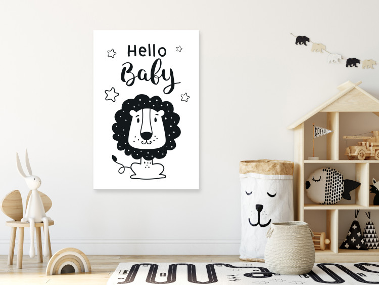 Canvas Happy Lion - Smiling King of Animals for the Youngest Children 146507 additionalImage 3