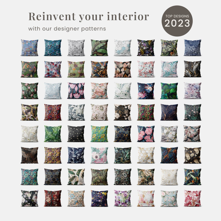 Decorative Velor Pillow Fish Among Flowers - Black and White Linear Composition With Koi Carp 151307 additionalImage 6
