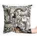 Decorative Velor Pillow Fish Among Flowers - Black and White Linear Composition With Koi Carp 151307 additionalThumb 2