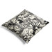 Decorative Velor Pillow Fish Among Flowers - Black and White Linear Composition With Koi Carp 151307 additionalThumb 4