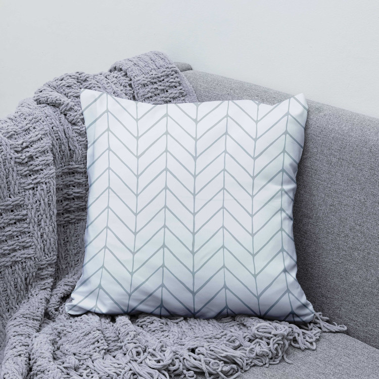 Decorative Microfiber Pillow Gray Patterns - A Minimalist Linear Composition on a Light Background 151407 additionalImage 5