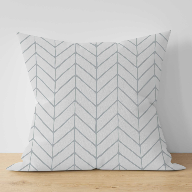 Decorative Microfiber Pillow Gray Patterns - A Minimalist Linear Composition on a Light Background 151407 additionalImage 3