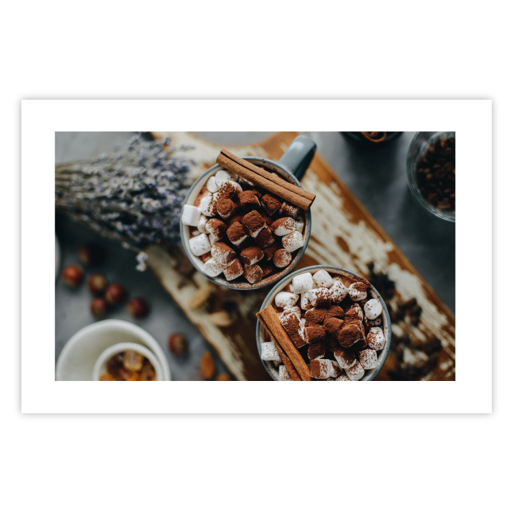 Poster Hot Chocolate - Mugs Full of Cocoa With Marshmallows Sprinkled With Cinnamon 151707 additionalImage 21