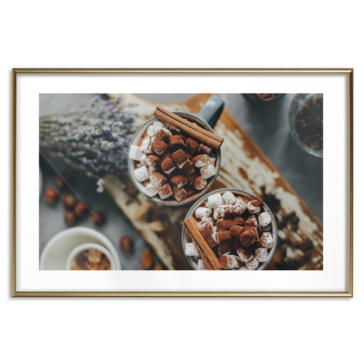 Poster Hot Chocolate - Mugs Full of Cocoa With Marshmallows Sprinkled With Cinnamon 151707 additionalImage 25