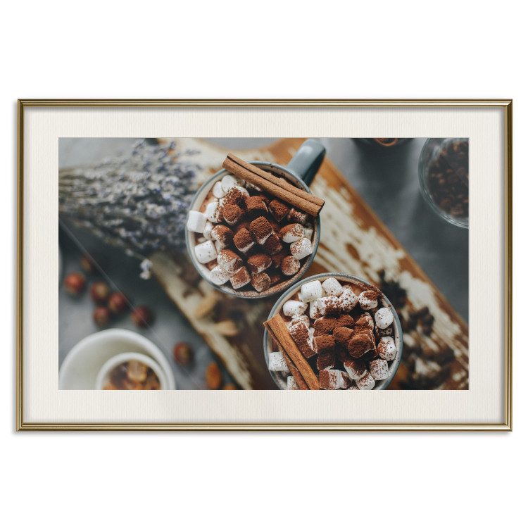 Poster Hot Chocolate - Mugs Full of Cocoa With Marshmallows Sprinkled With Cinnamon 151707 additionalImage 27