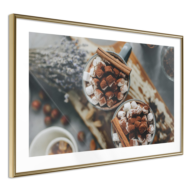 Poster Hot Chocolate - Mugs Full of Cocoa With Marshmallows Sprinkled With Cinnamon 151707 additionalImage 9