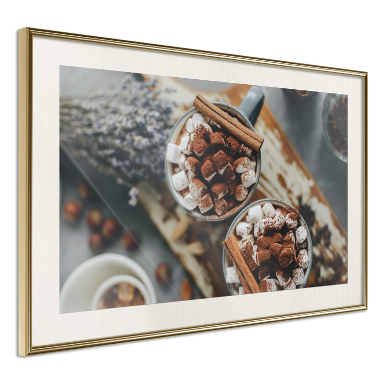 Poster Hot Chocolate - Mugs Full of Cocoa With Marshmallows Sprinkled With Cinnamon 151707 additionalImage 3