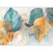 Wall Mural Texture of Autumn - Orange and Turquoise Leaves on a Misty Background 151907 additionalThumb 1