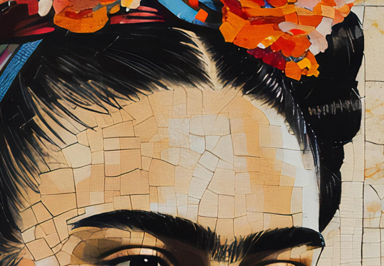 Large canvas print Frida Kahlo - Portrait on a Mosaic Background Inspired by Klimt’s Style [Large Format] 152207 additionalImage 3