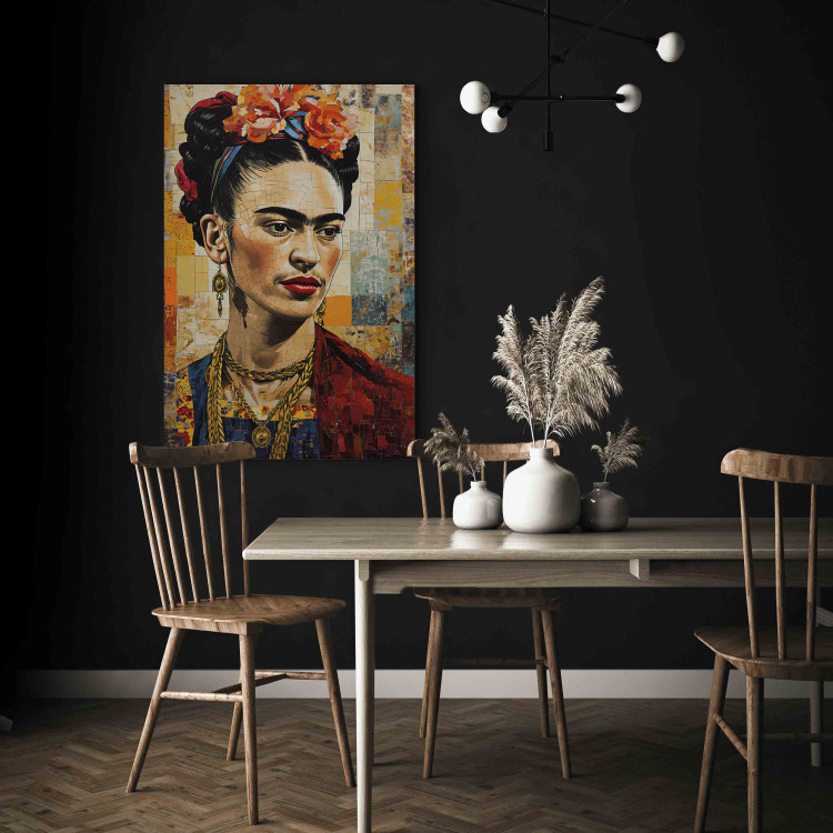 Large canvas print Frida Kahlo - Portrait on a Mosaic Background Inspired by Klimt’s Style [Large Format] 152207 additionalImage 5