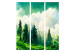 Folding Screen Mountain Landscape - Trees on a Mountainside Painted in Watercolor [Room Dividers] 159807 additionalThumb 7