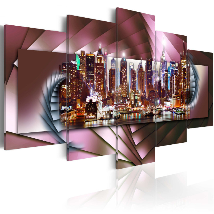 Canvas Art Print New York and fractal 50607 additionalImage 2