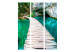 Room Divider Emerald Lake - landscape of a lake and a wooden long bridge 95307 additionalThumb 3