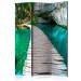 Room Divider Emerald Lake - landscape of a lake and a wooden long bridge 95307