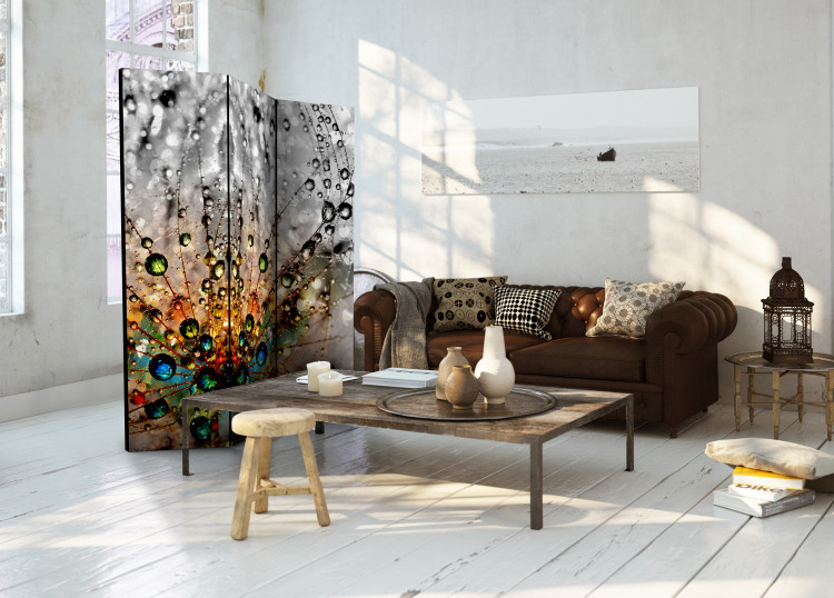 Room Divider Screen Enchanted Dew - abstract dandelion with colorful water droplets 95507 additionalImage 4