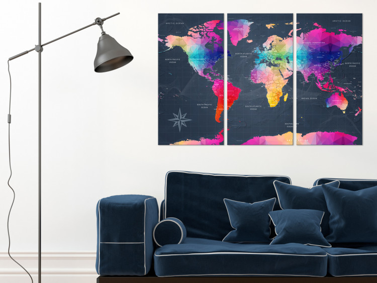 Canvas Art Print Maps: Colourful Crystals II 97407 additionalImage 3