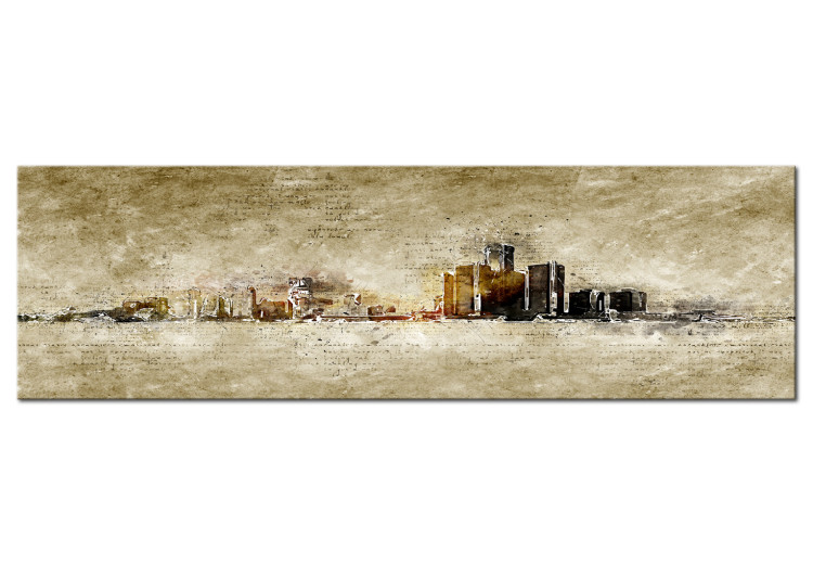 Canvas Cityscape (1-piece) - Architecture and Texts in Vintage Style 106217