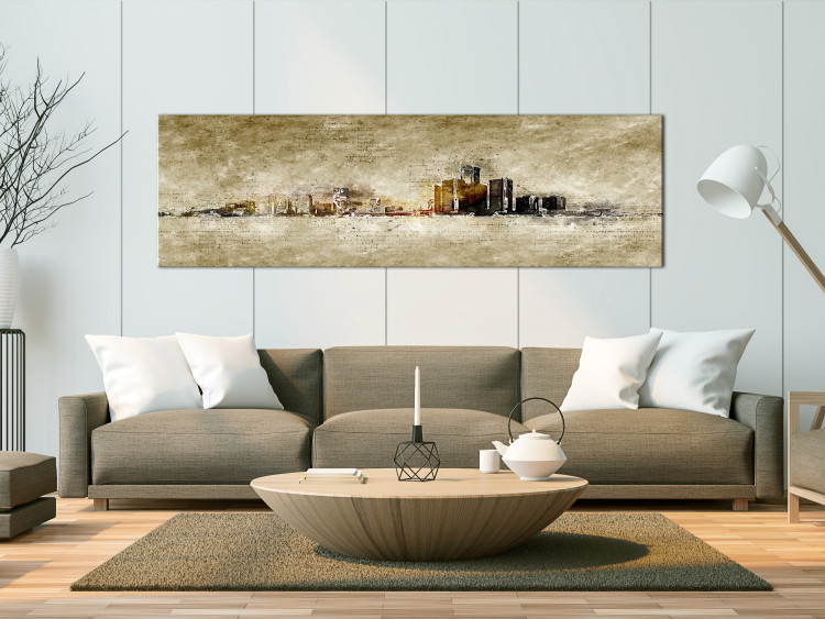 Canvas Cityscape (1-piece) - Architecture and Texts in Vintage Style 106217 additionalImage 3