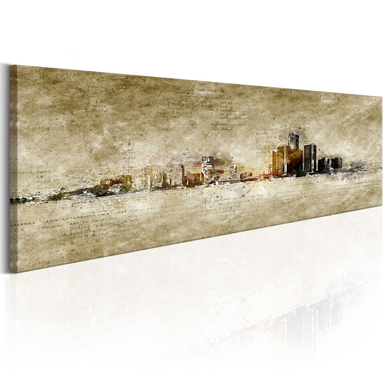 Canvas Cityscape (1-piece) - Architecture and Texts in Vintage Style 106217 additionalImage 2
