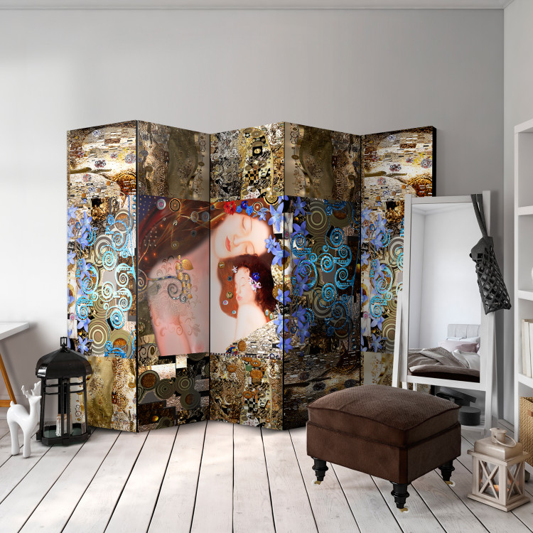 Room Divider Screen Motherly Embrace II - colorful abstraction of people in the style of Gustav Klimt 107417 additionalImage 2