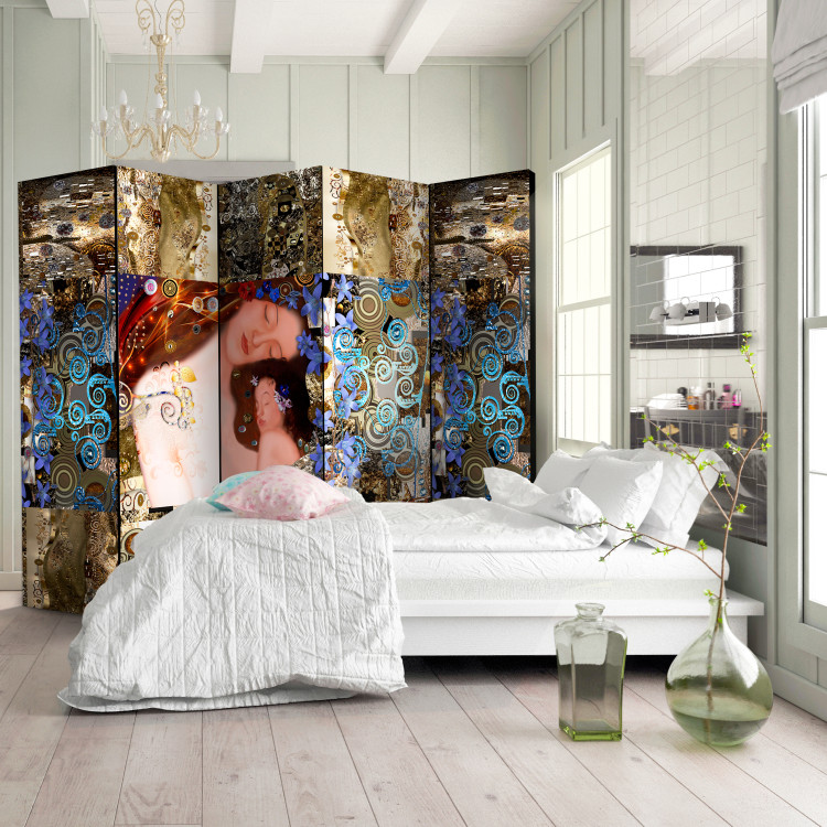 Room Divider Screen Motherly Embrace II - colorful abstraction of people in the style of Gustav Klimt 107417 additionalImage 4