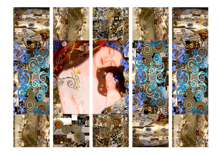 Room Divider Screen Motherly Embrace II - colorful abstraction of people in the style of Gustav Klimt 107417 additionalImage 3