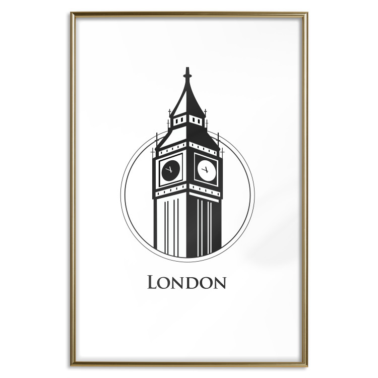Poster London - black and white composition with Big Ben and English text 114317 additionalImage 16
