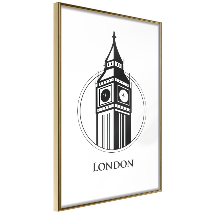 Poster London - black and white composition with Big Ben and English text 114317 additionalImage 12