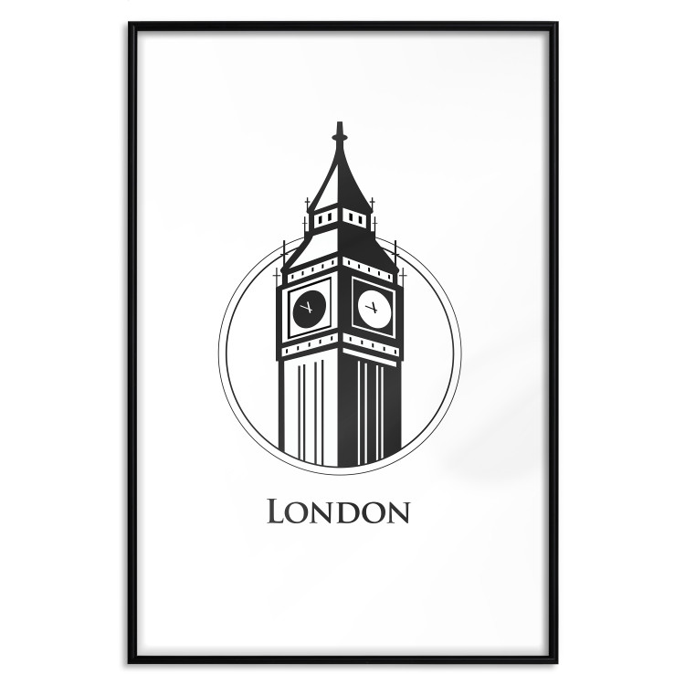 Poster London - black and white composition with Big Ben and English text 114317 additionalImage 20