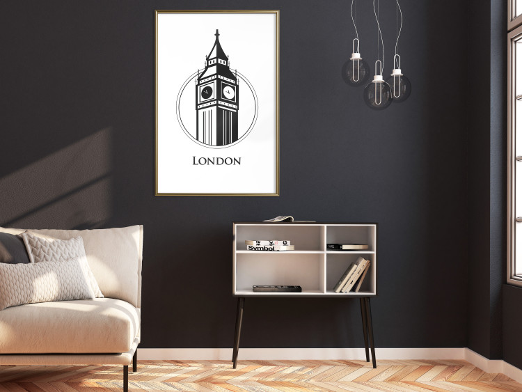Poster London - black and white composition with Big Ben and English text 114317 additionalImage 7