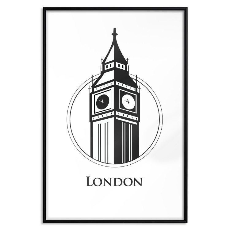 Poster London - black and white composition with Big Ben and English text 114317 additionalImage 17