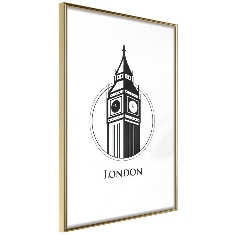 Poster London - black and white composition with Big Ben and English text 114317 additionalImage 6