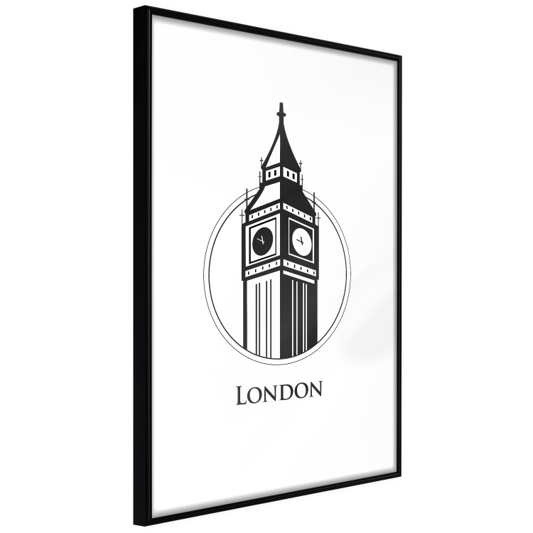 Poster London - black and white composition with Big Ben and English text 114317 additionalImage 13