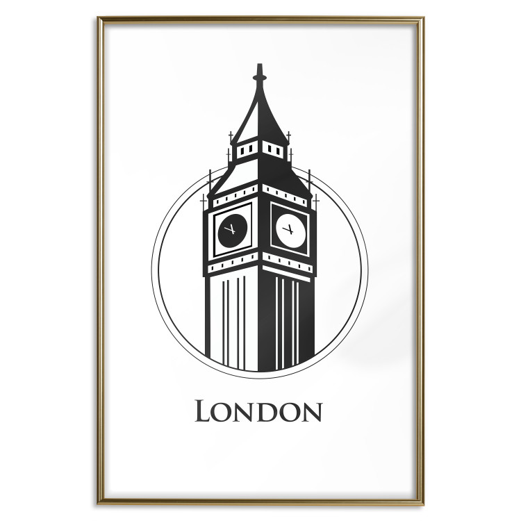Poster London - black and white composition with Big Ben and English text 114317 additionalImage 19
