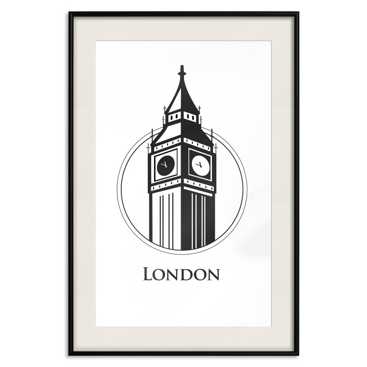Poster London - black and white composition with Big Ben and English text 114317 additionalImage 21