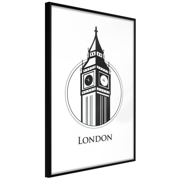 Poster London - black and white composition with Big Ben and English text 114317 additionalImage 10