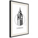Poster London - black and white composition with Big Ben and English text 114317 additionalThumb 3