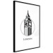 Poster London - black and white composition with Big Ben and English text 114317 additionalThumb 13