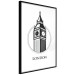 Poster London - black and white composition with Big Ben and English text 114317 additionalThumb 12