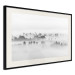 Poster Dense fog - black and white landscape overlooking misty treetops 114917 additionalThumb 3