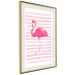 Wall Poster Flamingo and Stripes - composition with a pink bird on a background of horizontal stripes 115317 additionalThumb 2