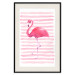 Wall Poster Flamingo and Stripes - composition with a pink bird on a background of horizontal stripes 115317 additionalThumb 18