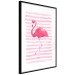 Wall Poster Flamingo and Stripes - composition with a pink bird on a background of horizontal stripes 115317 additionalThumb 13
