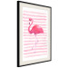Wall Poster Flamingo and Stripes - composition with a pink bird on a background of horizontal stripes 115317 additionalThumb 3