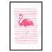 Wall Poster Flamingo and Stripes - composition with a pink bird on a background of horizontal stripes 115317 additionalThumb 15
