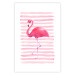 Wall Poster Flamingo and Stripes - composition with a pink bird on a background of horizontal stripes 115317 additionalThumb 19