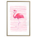 Wall Poster Flamingo and Stripes - composition with a pink bird on a background of horizontal stripes 115317 additionalThumb 16