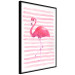 Wall Poster Flamingo and Stripes - composition with a pink bird on a background of horizontal stripes 115317 additionalThumb 12