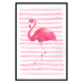 Wall Poster Flamingo and Stripes - composition with a pink bird on a background of horizontal stripes 115317 additionalThumb 18